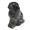 Natural Larvikite Carved Dog Figurines, for Home Office Desktop Decoration, 10~13x16~18x24~25mm