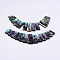 Rectangle Natural Abalone Shell/Paua ShellGraduated Beads Strands, 14.5~31x5~10x3~4mm, Hole: 1mm, about 13pcs/strand, 4.5 inch