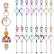 16Pcs 9 Styles Gradient Color Alloy Beadable Bar Keychain for DIY Crafts Jewelry Making, with Lobster Claw Clasps, Mixed Color, 11cm, Pin: 77x8.5mm