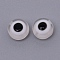 Flat Round Evil Eye Resin Beads, Clear, 10x5~5.5mm, Hole: 1.6mm