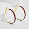 Brass Ring Hoop Earrings, with Enamel, Real 14K Gold Plated, 45x4mm