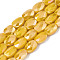 Electroplate Glass Beads Strands, AB Color Plated, Oval, Faceted, Gold, 8x6.5x4mm, Hole: 1.2mm, about 72pcs/strand, 23.62 inch(60cm)