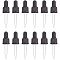 Straight Tip Glass Droppers, with Rubber Bulb and Screw Cap, for Glass Essential Oils Dropper Bottles, Black, 81x21mm, Capacity: 15ml