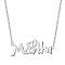 925 Sterling Silver Pendant Necklaces, with Cable Chains, Word, Platinum, 15 inch(38cm)