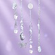 Наборы для самостоятельного изготовления бусин из натурального лепидолита/фиолетовой слюды и сережек из нержавеющей стали DIY-FS0008-13-8