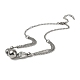 Ожерелья-капли из нержавеющей стали 304 с круглыми и рифлеными подвесками для женщин NJEW-G155-01P-2