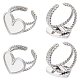 6 шт. фурнитура для открытого манжетного кольца из нержавеющей стали 304 в форме сердца STAS-UN0055-84-1