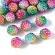 20 шт. радужные бусины из АБ-смолы со стразами OACR-FS0002-33-2