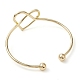Латунные браслеты-манжеты в форме сердца BJEW-D039-43G-3