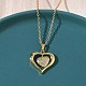 Женские цепочки с подвеской в виде сердца из латуни NJEW-D341-03G-3