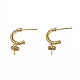 Фурнитура для серег-гвоздиков из латуни с паве из прозрачного кубического циркония KK-N233-389-6