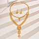Винтажные комплекты из полых каплевидных серег и ожерелий из сплава Ближнего Востока для женщин OS1122-5