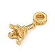 Стойка покрытие латунь прозрачный кубический цирконий европейские подвески-шармы KK-U035-25G-2