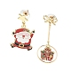 Рождественские серьги-гвоздики с эмалевым сплавом EJEW-F399-04B-G-1