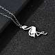 304 нержавеющая сталь кулон в форме фламинго ожерелья с цепочкой для женщин и мужчин NJEW-Q032-02A-P-2