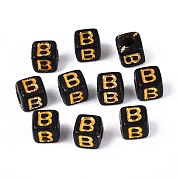 Непрозрачные акриловые бусины куб SACR-T035-20B