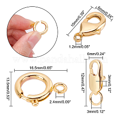 24 шт. 4 вида латунных карабинов и пружинных застежек&nbsp;KK-CA0001-51G