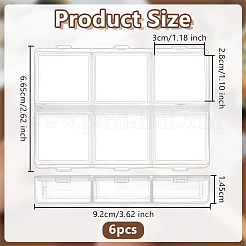 6шт 6 сетки пластиковые контейнеры для бисера&nbsp;CON-OC0001-76