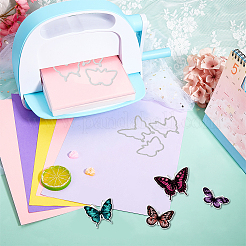 4 шт. трафареты для резки в виде бабочек из углеродистой стали с наборами трафаретов для рисования и рисования животных и 1 шт. штампов из ПВХ DIY-GL0004-149