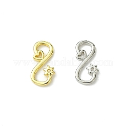 4 шт. 2-х цветные латунные застежки-крючки S-образной формы KK-FS0001-75