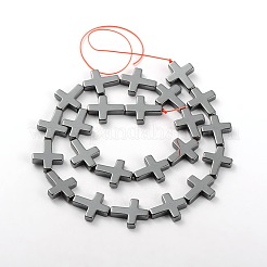 Гальванизировать великолепный крест немагнитная синтетический гематит бисер пряди G-L268-11