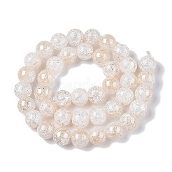 Гальванизированные нити стеклянных бусин с эффектом кракле&nbsp;X-EGLA-N014-10mm-02