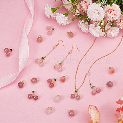 12 шт. 2 стиля подвески из натурального агата персикового и вишневого цвета G-OC0005-92