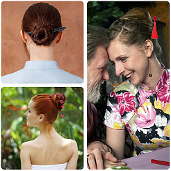 8шт. 8 деревянных палочки для волос OHAR-PH0001-24