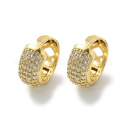 Латунные микро проложить серьги обруча кубического циркония&nbsp;EJEW-D311-078G