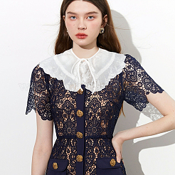 2 шт. 2-х стильные съемные женские накладные воротники из полиэстера и нейлона AJEW-GA0005-95