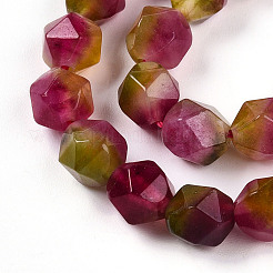 Окрашенные природные белый нефрит бисер пряди G-T139-8mm-45I