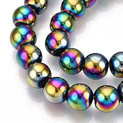 Стеклянные бусины с гальваническим покрытием &nbsp;LS-EGLA-T021-8mm-13D