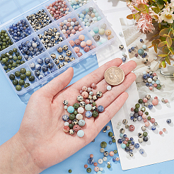 625шт 15 стиля бусины из натуральных смешанных драгоценных камней&nbsp;G-NB0004-10