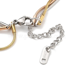 Браслеты-цепочки с рисунком «ёлочка» из нержавеющей стали 304&nbsp;BJEW-H618-15MC