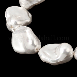 Нити стеклянных жемчужных бусин с гальваническим покрытием&nbsp;BSHE-B008-01