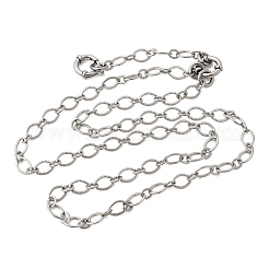 Цепочка из нержавеющей стали 201 толщиной 6 мм с текстурированными звеньями в форме «конского глаза» для мужчин и женщин.&nbsp;NJEW-K302-19P