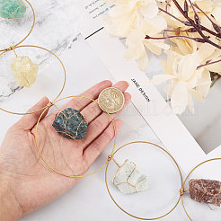 Чакра медная проволока обернутая драгоценными камнями самородки подвесные украшения&nbsp;HJEW-AB00165