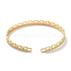 Браслеты-манжеты с открытыми манжетами из латуни с микро-паве и прозрачным кубическим цирконием для женщин BJEW-Z061-03G