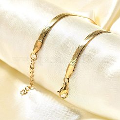 Ионное покрытие (ip) браслеты-цепочки унисекс из нержавеющей стали 304 с рисунком «елочка» BJEW-O177-01A-G