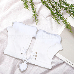 1 пара замшевых перчаток без пальцев&nbsp;AJEW-CY0002-16B