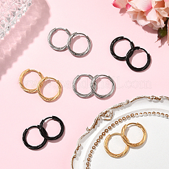 18 шт. 3-х цветные серьги-кольца из нержавеющей стали 303 для женщин EJEW-SC0001-81B