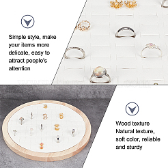 Круглый лоток для ювелирных изделий из деревянного кольца с 92 слотом EDIS-WH0030-20A