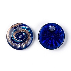 Ручной работы подвески серебряной фольгой бусины FOIL-S116-1-B