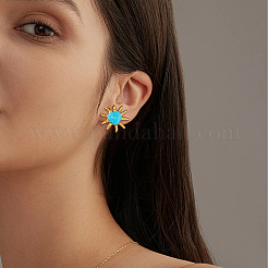 2 пара сережек-гвоздиков из нержавеющей стали двух цветов EJEW-HY0001-46B