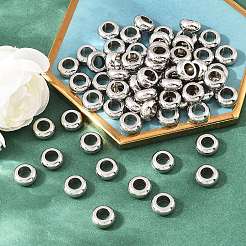 Бусины-рондель из нержавеющей стали с большим отверстием&nbsp;STAS-Q175-02