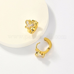 Женские серьги-кольца с бабочками из нержавеющей стали 201 и акриловыми ракушками&nbsp;JF2774-1