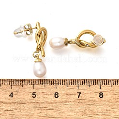 Серьги-гвоздики с узелками из нержавеющей стали 304&nbsp;EJEW-C133-02G