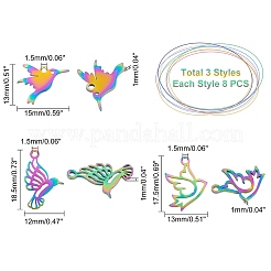 24 шт. 3 стиля ионного покрытия (IP) 201 подвески из нержавеющей стали STAS-DC0001-79