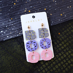 Акриловые серьги-гвоздики с надписью «Хэллоуин»&nbsp;FS-WG95590-02