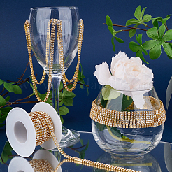 Золотые железные цепочки со стразами и стразами&nbsp;CH-WH0009-04G-01